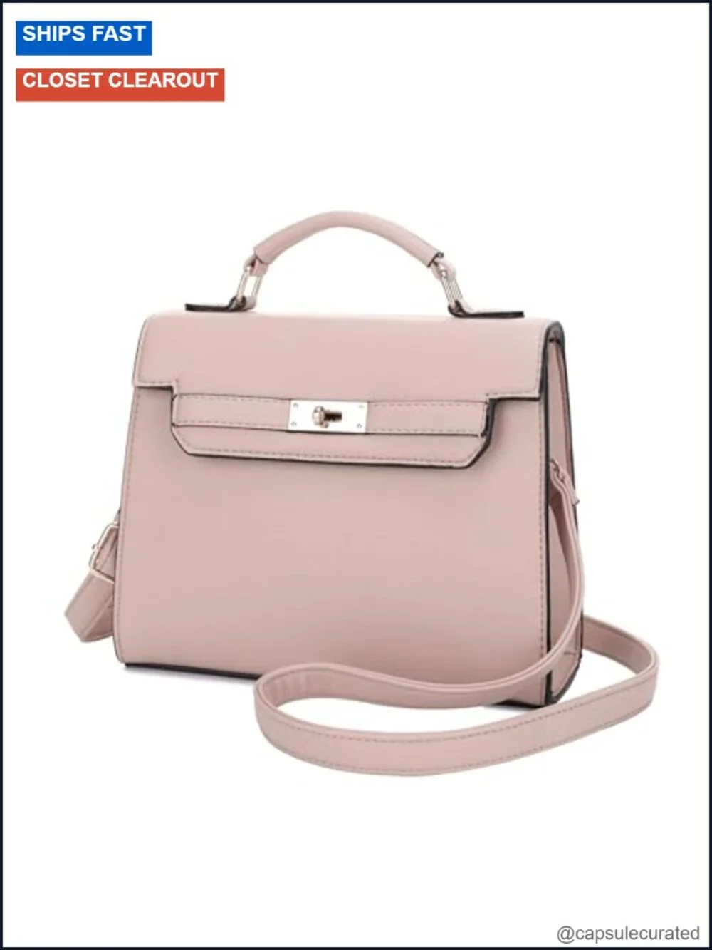 EVVE Women's Top Handle Satchel with Detachable Strap Pebbled Faux Leather